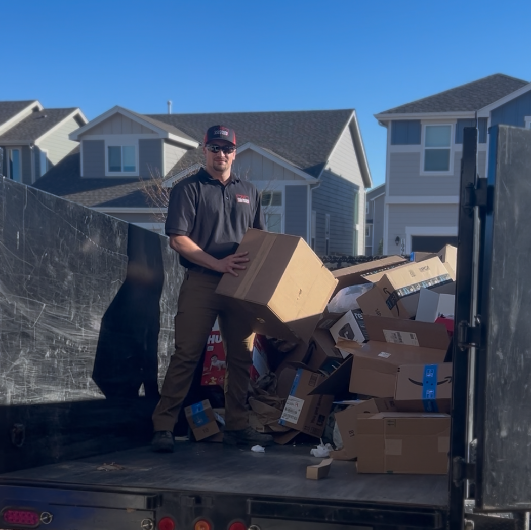 Crew member on truck